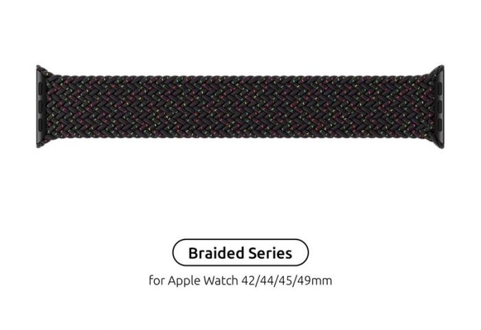 Ремінець Armorstandart Braided Solo Loop для Apple Watch 42mm/44mm/45mm/49mm Black Unity Size 8 (160 mm) (ARM64908)