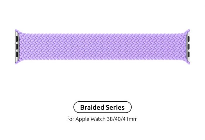 Ремінець Armorstandart Braided Solo Loop для Apple Watch 38mm/40mm/41mm Lavender Grey Size 6 (144 mm) (ARM64899)