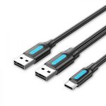 Кабель Vention USB - USB Type-C, 0.5 m, Black (CQKBD)
