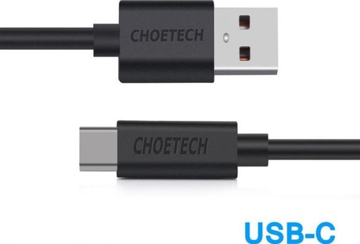 Кабель Choetech USB - USB Type-C (M/M), 2 м, Black (AC0003)