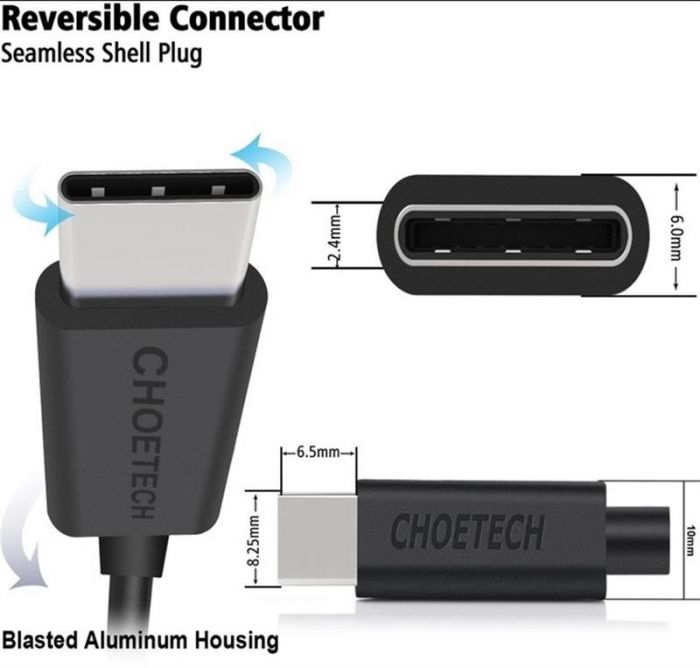 Кабель Choetech USB - USB-C, 2м (AC0003)