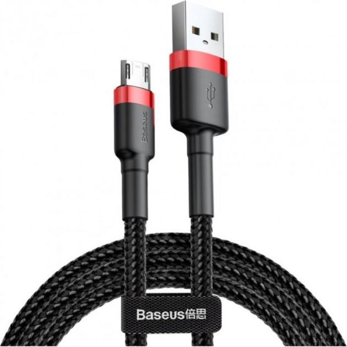 Кабель Baseus Cafule USB-microUSB, 3м Black/Red (CAMKLF-H91)