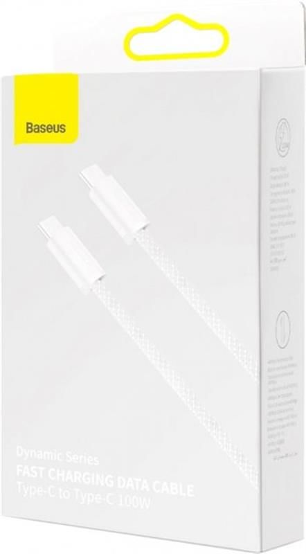 Кабель Baseus Dynamic USB Type-C - USB Type-C (M/M), 20 V/5 A, 100 W, 1 м, White (CALD000202)