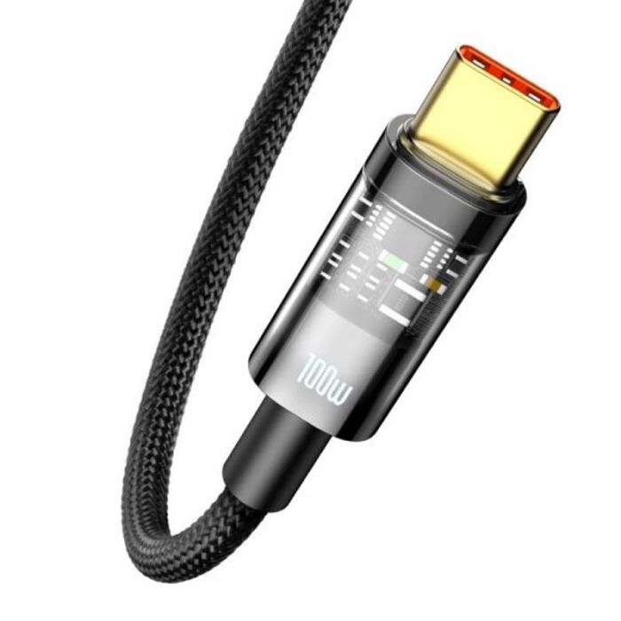 Кабель Baseus Explorer USB-USB Type-C, 5A, 100W, 1м Black (CATS000201)