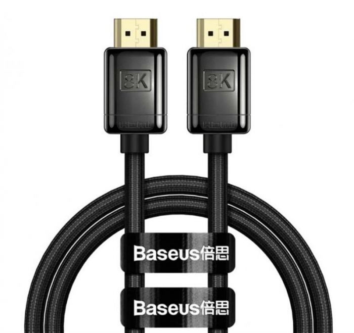 Кабель Baseus High Definition (Zinc alloy) HDMI - HDMI V 2.1, (M/M), 1 м, Black (WKGQ000001)
