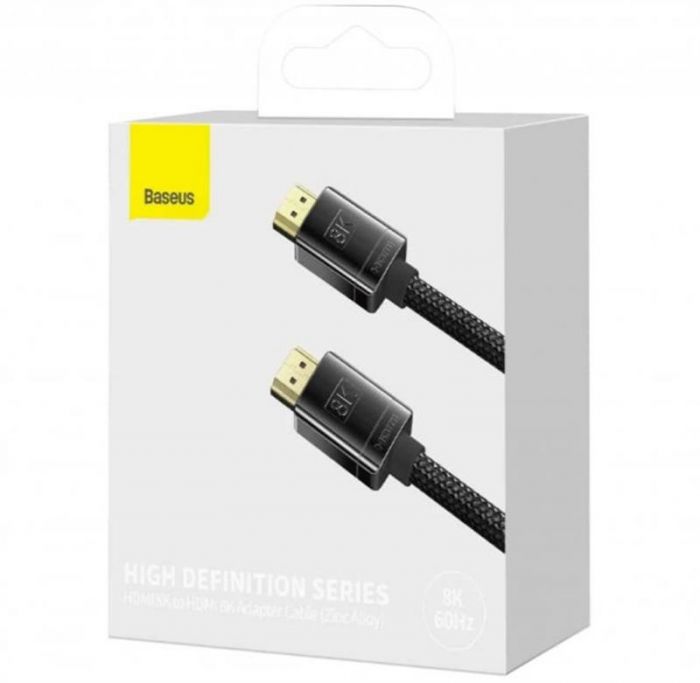 Кабель Baseus High Definition (Zinc alloy) HDMI - HDMI V 2.1, (M/M), 1 м, Black (WKGQ000001)
