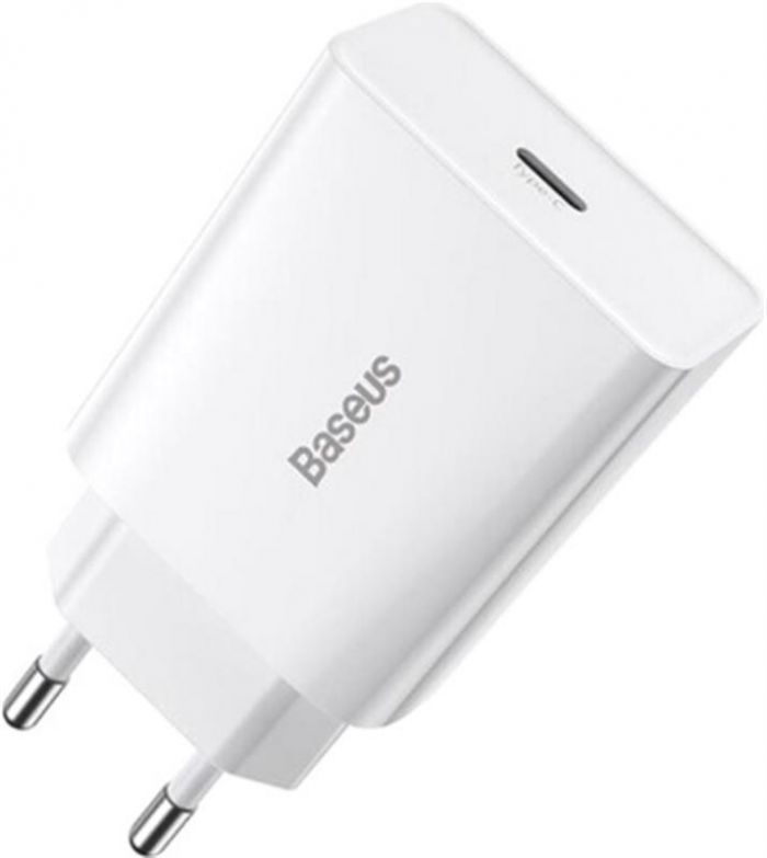 Мережевий зарядний пристрій Baseus (1USB-C 3A) 20W White (CCFS-SN02)