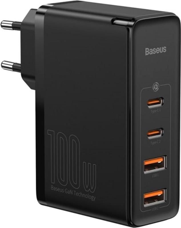 Мережевий зарядний пристрій Baseus GaN2 Pro Quick Charger 2C+2U (2xUSB-C+2xUSB-A) 100W Black (CCGAN2P-L01)