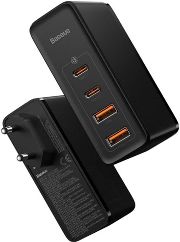 Мережевий зарядний пристрій Baseus GaN2 Pro Quick Charger 2C+2U (2xUSB-C+2xUSB-A) 100W Black (CCGAN2P-L01)