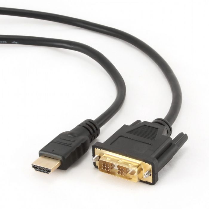 Кабель Cablexpert HDMI - DVI (M/M), двоспрямований, V 1,3, single-link, 18 + 1 pin, 3 м, Black (CC-HDMI-DVI-10)