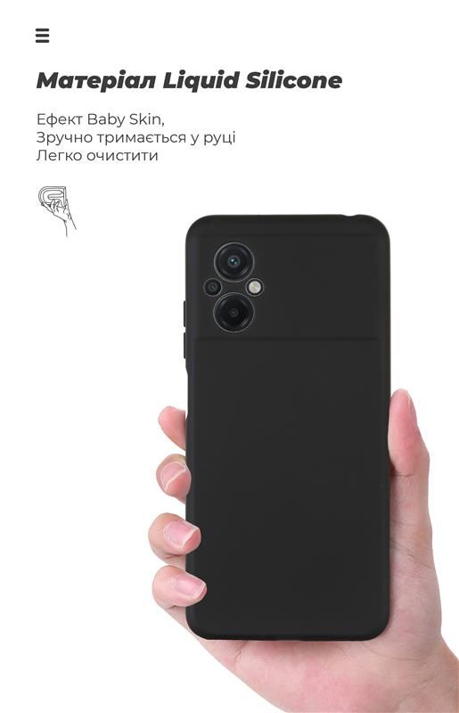 Чохол-накладка Armorstandart Icon для Xiaomi Poco M5 Camera cover Black (ARM68123)