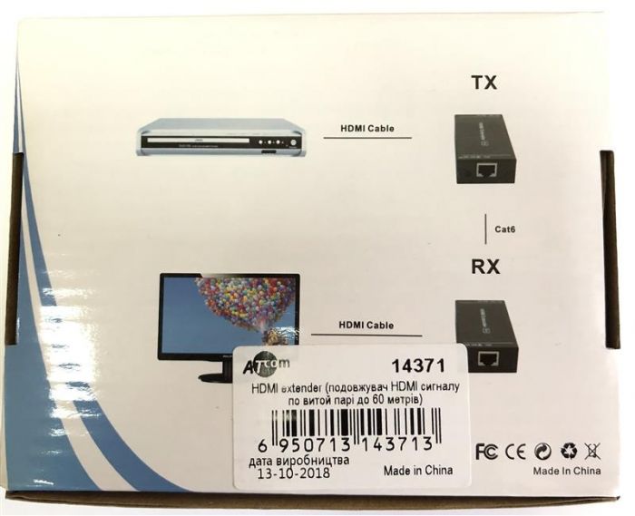 Подовжувач Atcom HDMI - RJ-45 (F/F), Black (14371)