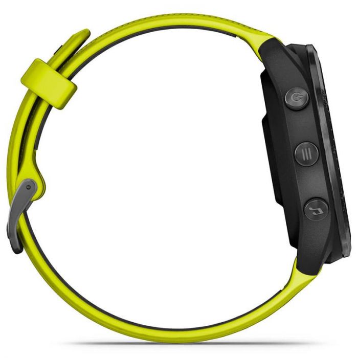 Смарт-годинник Garmin Forerunner 965 Carbon Gray DLC Titanium Bezel with Black Case and Amp Yellow/Black Silicone Band (010-02809-82)