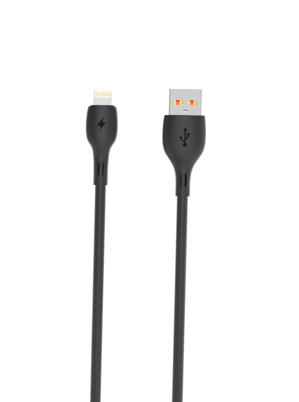 Кабель SkyDolphin S22L Soft Silicone USB - Lightning 1м, Black (USB-000601)