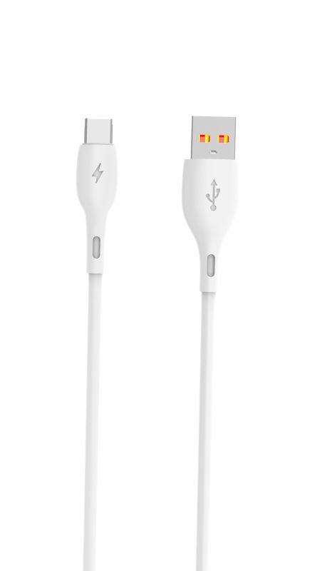 Кабель SkyDolphin S22T Soft Silicone USB - USB Type-C 1м, White (USB-000602)