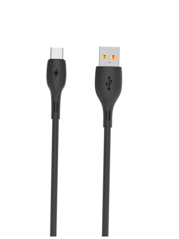 Кабель SkyDolphin S22T Soft Silicone USB - USB Type-C 1м, Black (USB-000604)