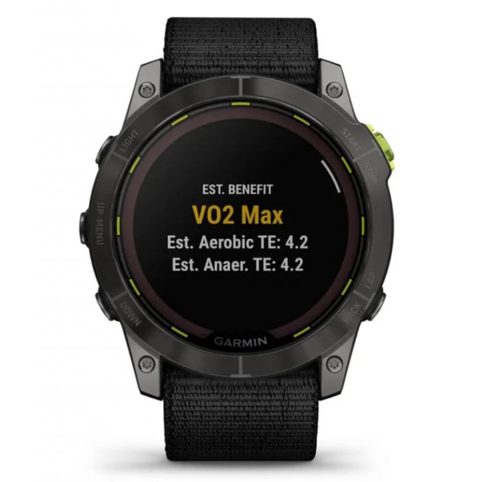 Смарт-годинник Garmin Enduro 2 Sapphire Carbon Gray DLC Titanium with Black UltraFit Nylon Strap (010-02754-13)