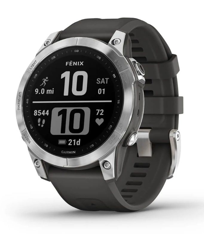 Смарт-годинник Garmin Fenix 7 Silver with Graphite Band (010-02540-00)