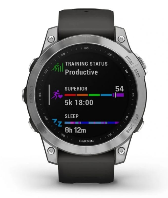 Смарт-годинник Garmin Fenix 7 Silver with Graphite Band (010-02540-00)