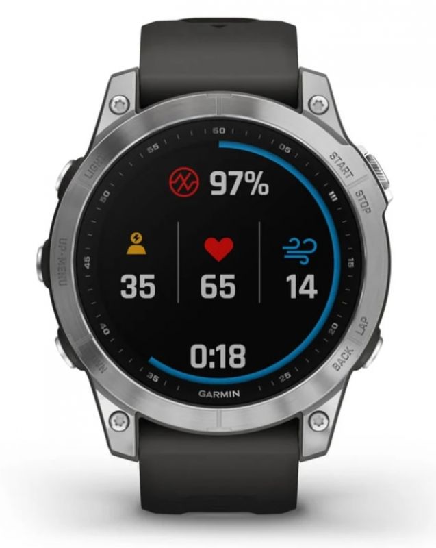 Смарт-годинник Garmin Fenix 7 Silver with Graphite Band (010-02540-00)