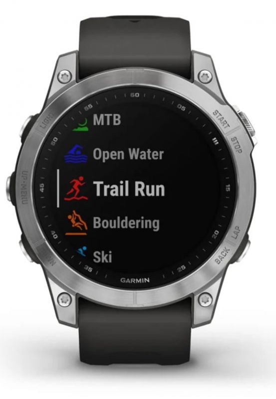 Смарт-годинник Garmin Fenix 7 Silver with Graphite Band (010-02540-00)