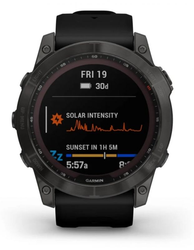 Смарт-годинник Garmin Fenix 7X Sapphire Solar Carbon Gray DLC Titanium with Black Band (010-02541-34)