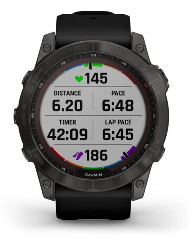 Смарт-годинник Garmin Fenix 7X Sapphire Solar Carbon Gray DLC Titanium with Black Band (010-02541-34)