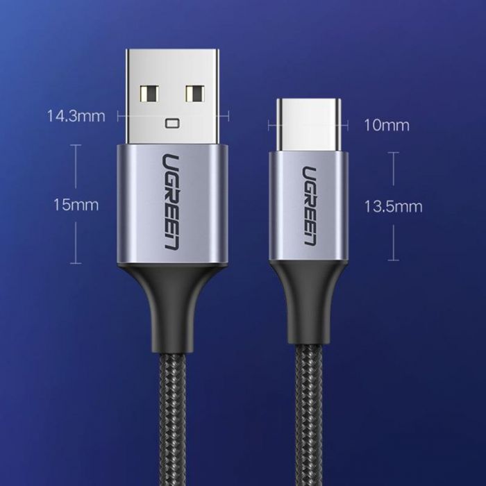 Кабель Ugreen US288 USB - USB Type-C (M/M), 2 м, Black (60128)