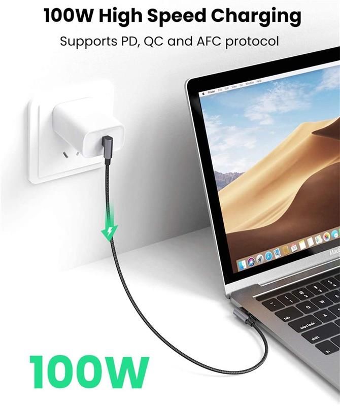 Кабель Ugreen US335 USB-C - USB-C, 2м, Gray (70698)