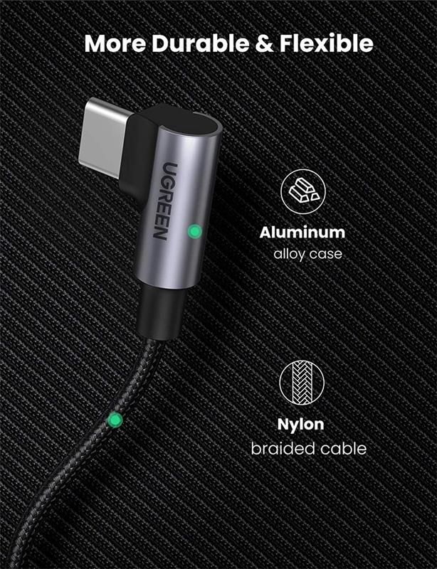 Кабель Ugreen US335 USB-C - USB-C, 2м, Gray (70698)