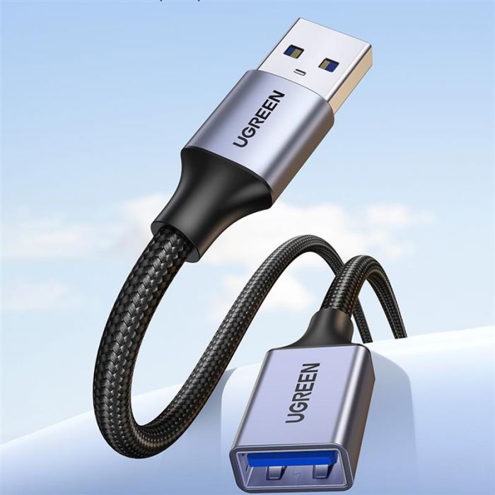 Кабель-подовжувач Ugreen US115 USB - USB (AM-AF), 2 м, Black (10497)