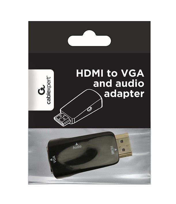 Адаптер Cablexpert HDMI - VGA V 1.4 (M/F), Black (A-HDMI-VGA-02)