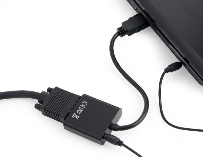 Адаптер Cablexpert HDMI - VGA, (M/F), 0.15 м, Black (A-HDMI-VGA-03)