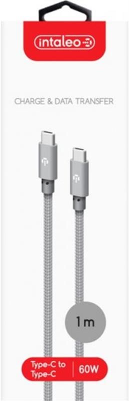 Кабель Intaleo CBGNYTT1 USB Type-C - USB Type-C (M/M), 60W, 1 м, Grey (1283126559501)