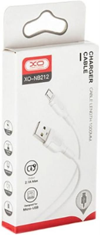 Кабель XO NB212 USB - micro USB (M/M), 2.1 A, 1 м, White (XO-NB212m-WH)