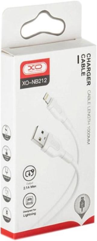 Кабель XO NB212 USB - Lightning (M/M), 2.1 A, 1 м, White (XO-NB212i-WH)