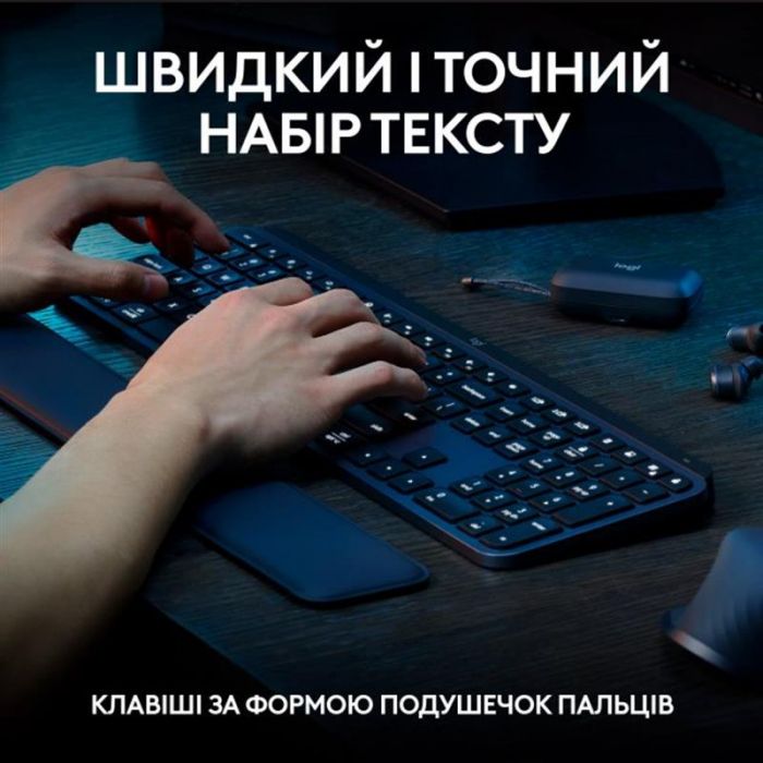 Комплект (клавіатура, миша) бездротовий Logitech MX Keys S Combo Graphite (920-011614)