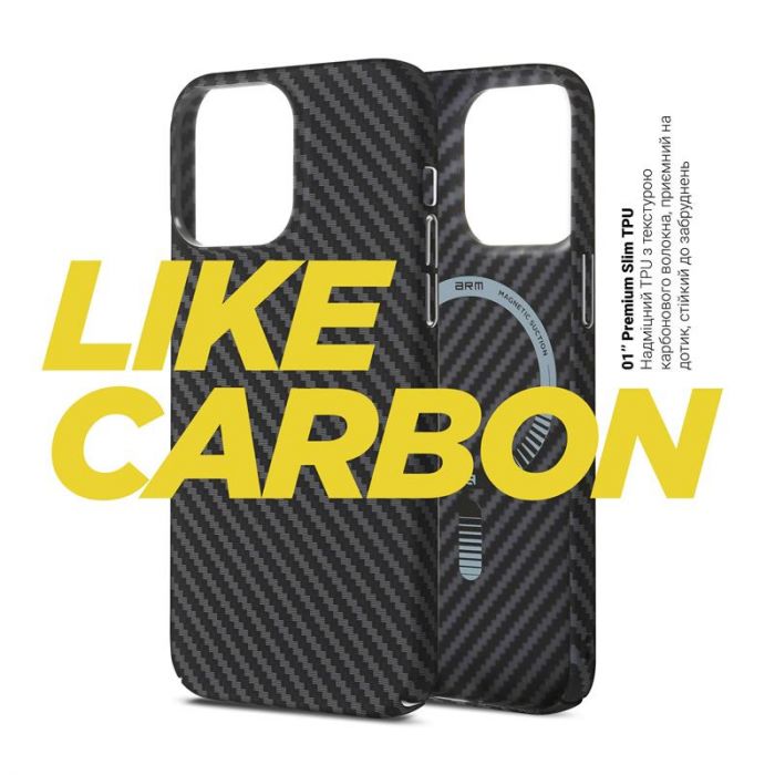 Чохол-накладка Armorstandart LikeCarbon MagCase для Apple iPhone 14 Pro Black (ARM66365)