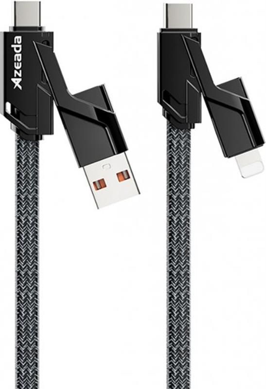 Кабель Proda PD-B96th USB + USB Type-C - USB Type-C + Lightning (M/M), 100W, 1.5 м, Black (PD-B96th-BK)