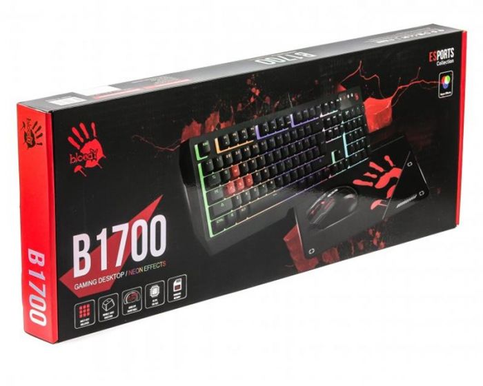 Комплект (клавіатура, мишка) A4Tech B1700 Bloody Black