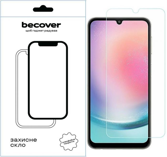 Захисне скло BeCover для Samsung Galaxy A24 4G SM-A245 Crystal Clear Glass 3D (709256)