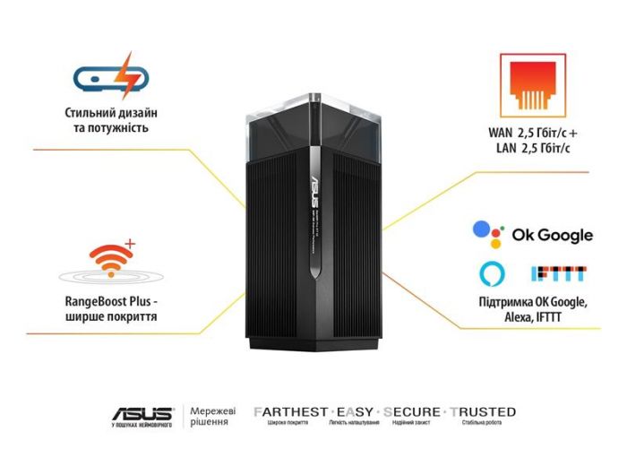 Wi-Fi Mesh-система Asus ZenWiFi Pro ET12 1pk Black (90IG05Z0-MO3A10)