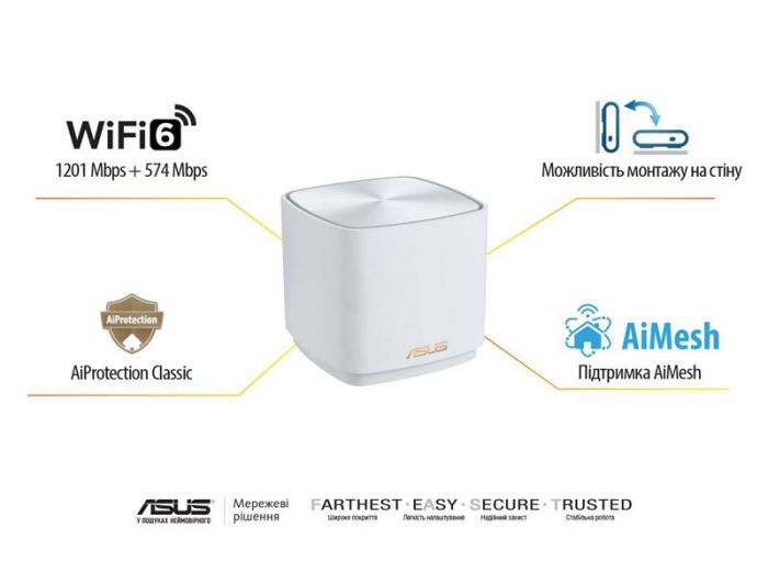 Wi-Fi Mesh-система Asus ZenWiFi XD4 Plus 2pk White (90IG07M0-MO3C20) Wi-Fi Mesh-система Asus ZenWiFi XD4 Plus 2pk White (90IG07M0-MO3C20)