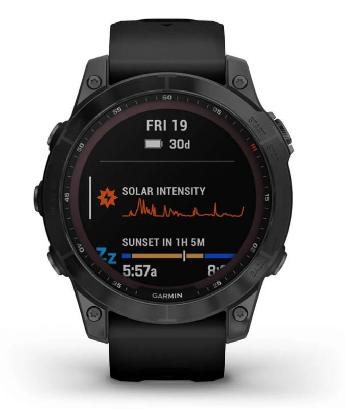 Смарт-годинник Garmin Fenix 7 Sapphire Solar Black DLC Titanium with Black Band (010-02540-47)