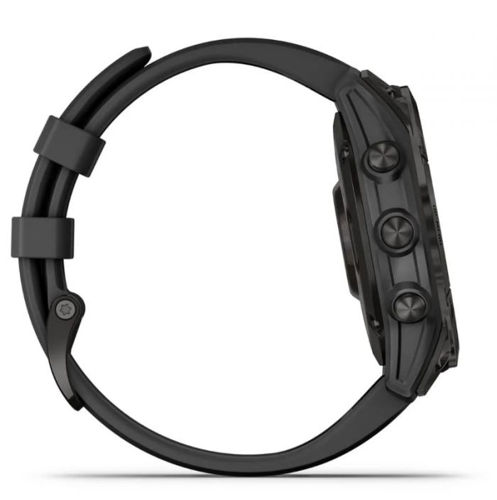 Смарт-годинник Garmin Fenix 7 Sapphire Solar Black DLC Titanium with Black Band (010-02540-47)