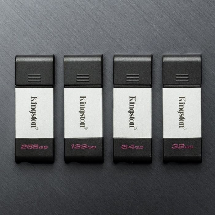 Флеш-накопичувач USB3.2 64GB Type-C Kingston DataTraveler 80 Grey/Black (DT80/64GB)