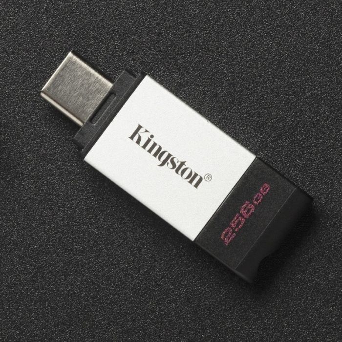 Флеш-накопичувач USB3.2 128GB Type-C Kingston DataTraveler 80 Grey/Black (DT80/128GB)