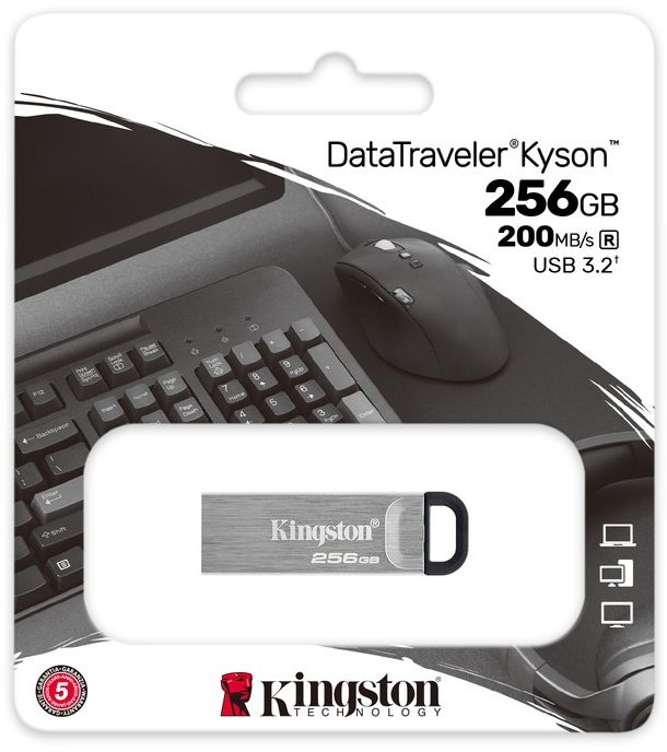 Флеш-накопичувач USB3.2 256GB Kingston DataTraveler Kyson Silver/Black (DTKN/256GB)