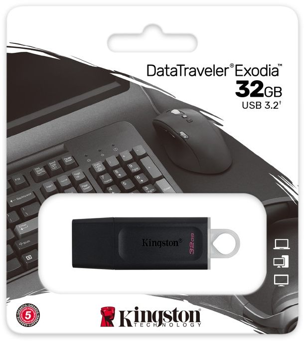 Флеш-накопичувач USB3.2 32GB Kingston DataTraveler Exodia Black/White (DTX/32GB)
