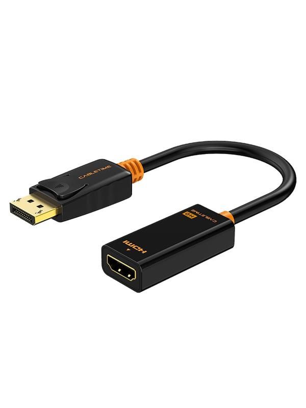 Перехідник Сabletime DisplayPort – HDMI V 2.0 (M/F), 0.2 м, (1920*1080p)/60HZ, Black (CP22B)